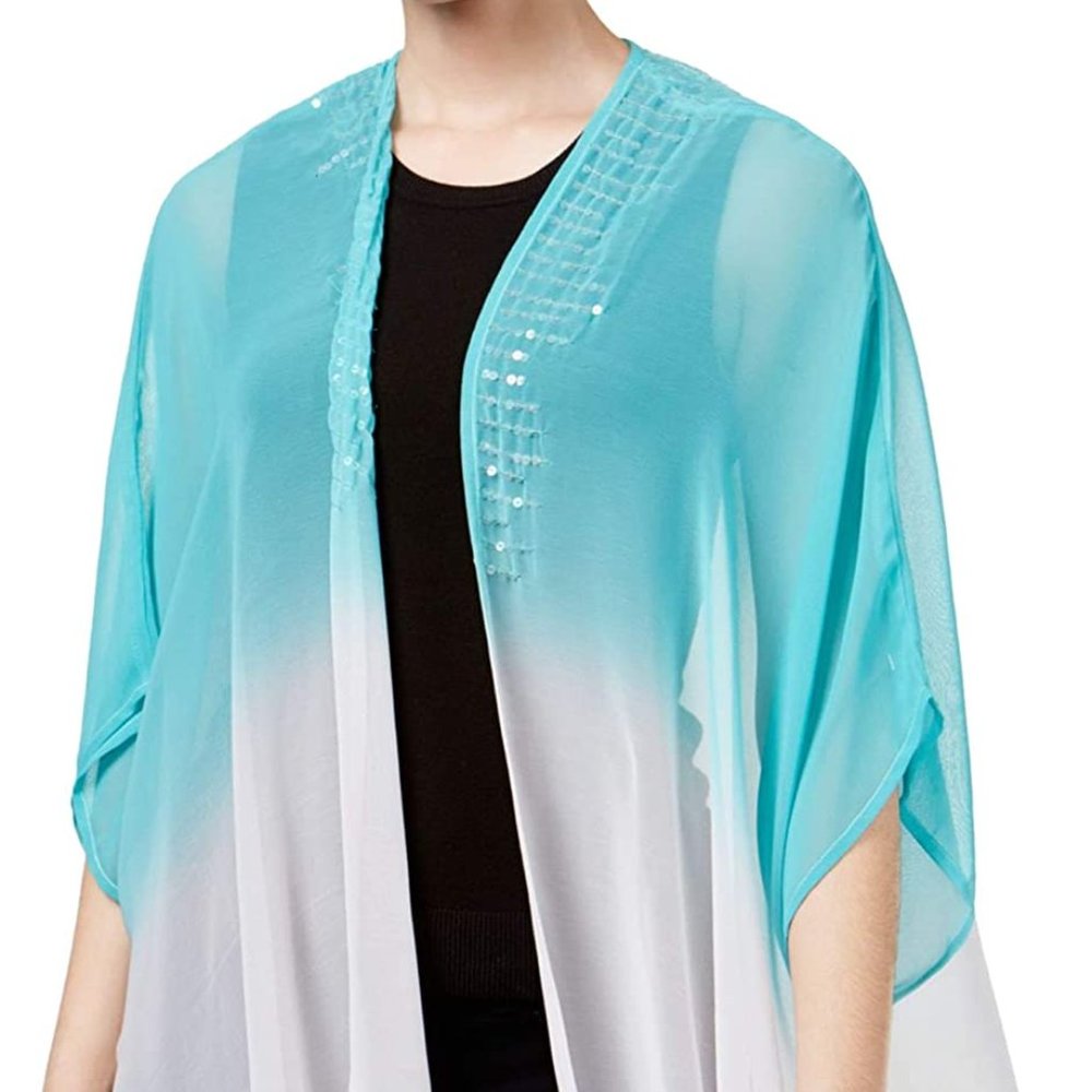 Steve Madden Sheer Sequined Ombre Kimono Wrap